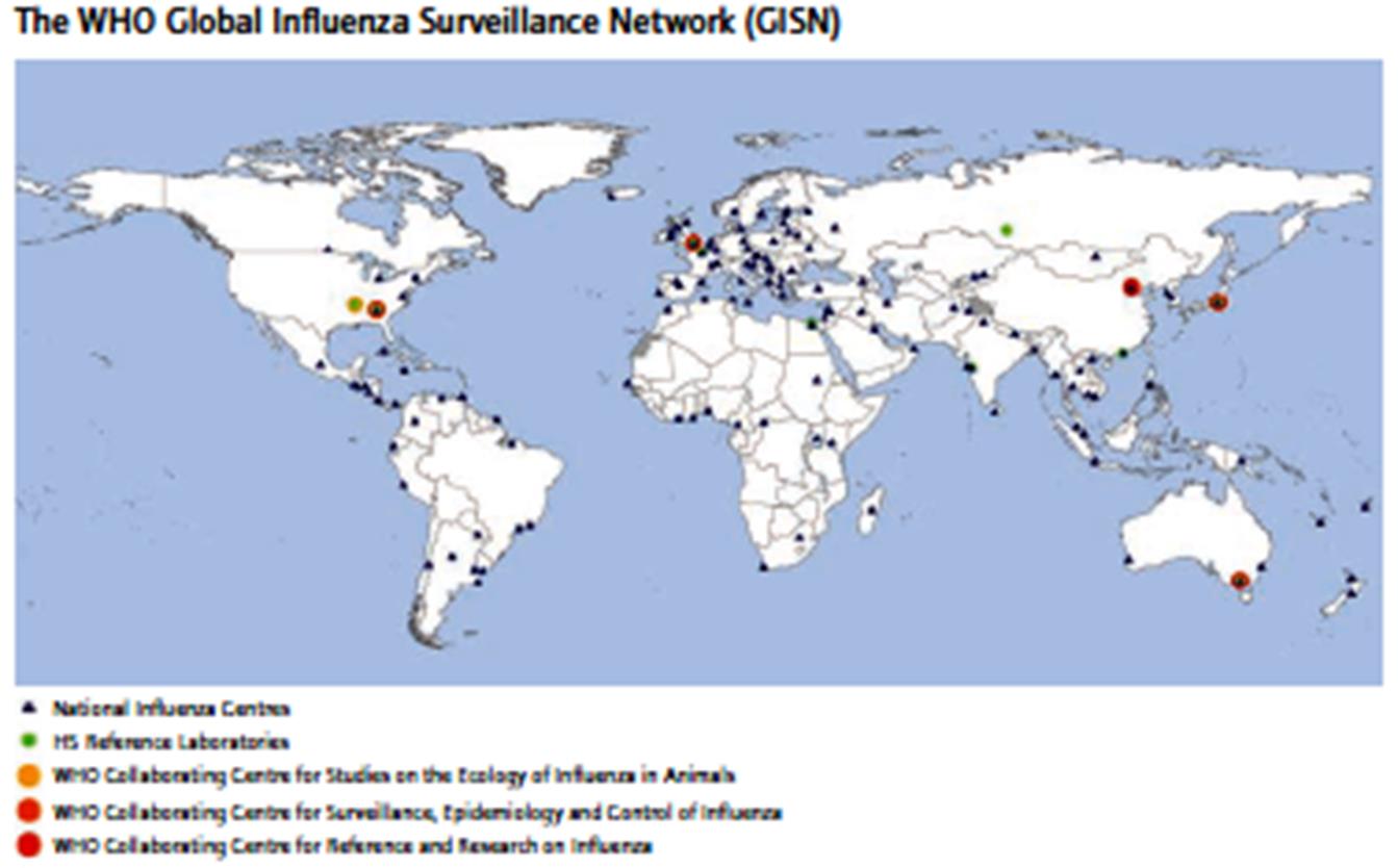 Dünyada İnfluenza Sürveyansı 104 ülkede 134 Ulusal İnfluenza