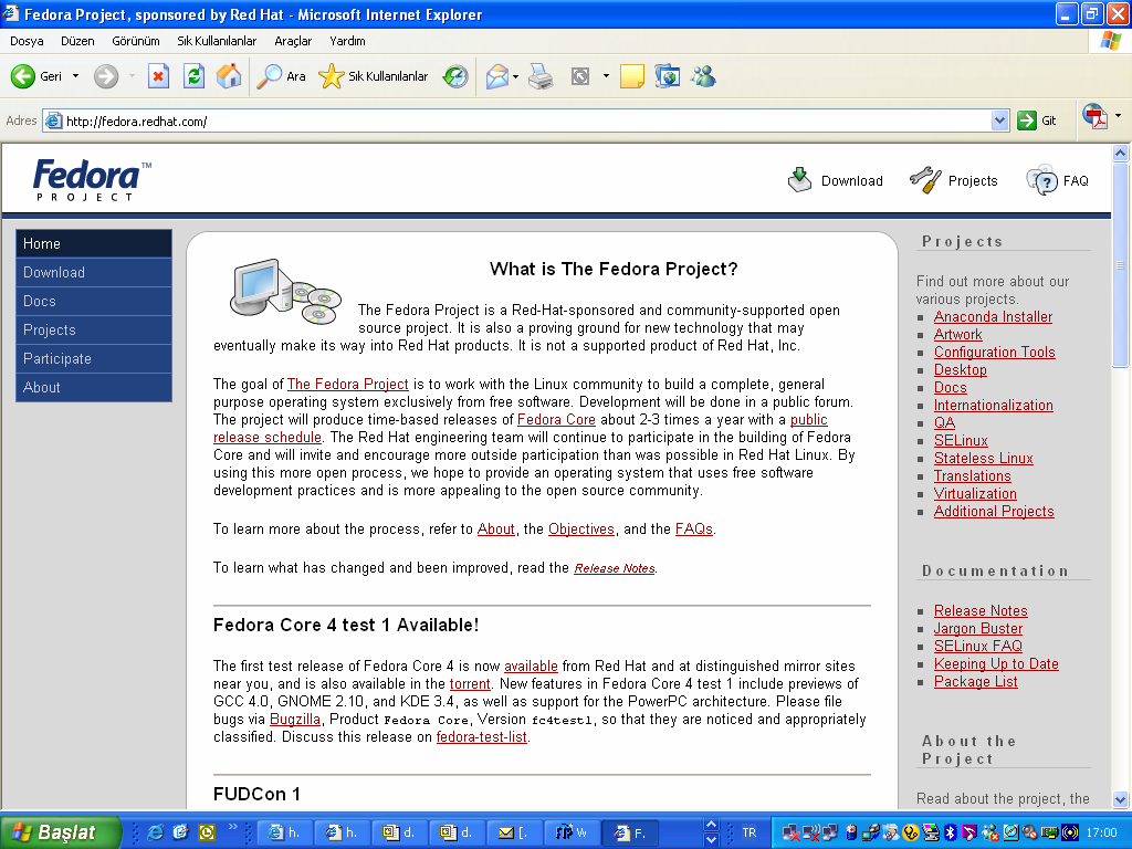 Linux Fedora Core 41.