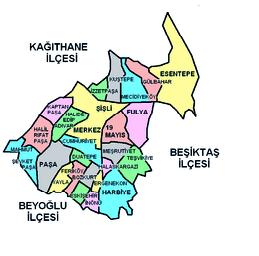 3.2.2 Şişli İlçesi Şişli, İstanbul İlinin Avrupa yakasında yer alan bir ilçesidir.1954'te ilçe olan Şişli İlçesi'nde köy yerleşimi yoktur.