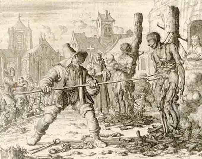 Orta Çağ Avrupa sında özellikle Katolik Kilisesi nin ve Engizisyon Mahkemelerinin hâkim olduğu dönemde, Cadı avlama tekniklerinin