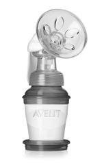 GB 5. Using the manual breast pump with the AVENT VIA storage system Simply replace the Philips AVENT feeding bottle with a VIA cup and adaptor.