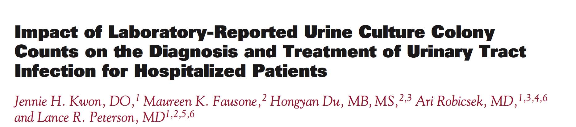 colony-forming units per milliliter) for reporting urine