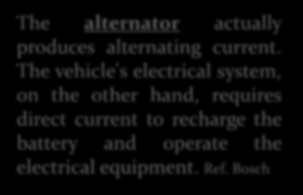 1: The architecture of a series HEV The alternator actually produces alternating current.