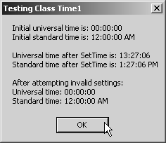 1 // Fig. 8.2: TimeTest1.cs 2 // Demonstrating class Time1. 4 using System; 5 using System.Windows.