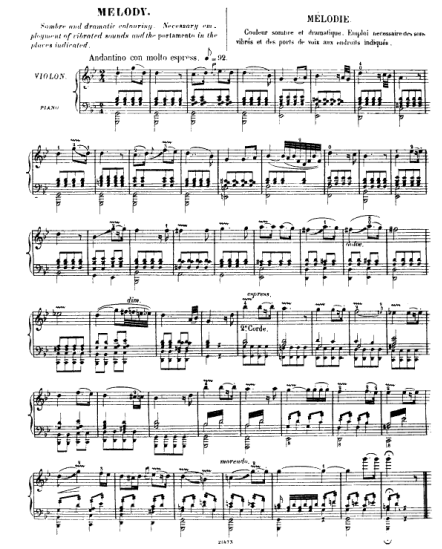 Şekil 2. Beriot Methode de Violin Eseri Üzerinde Vibratonun Gösterimi Bazı kaynaklarda, eserin içerisinde, vibrato işareti yerine, vibrato kelimesi de kullanılmıştır.