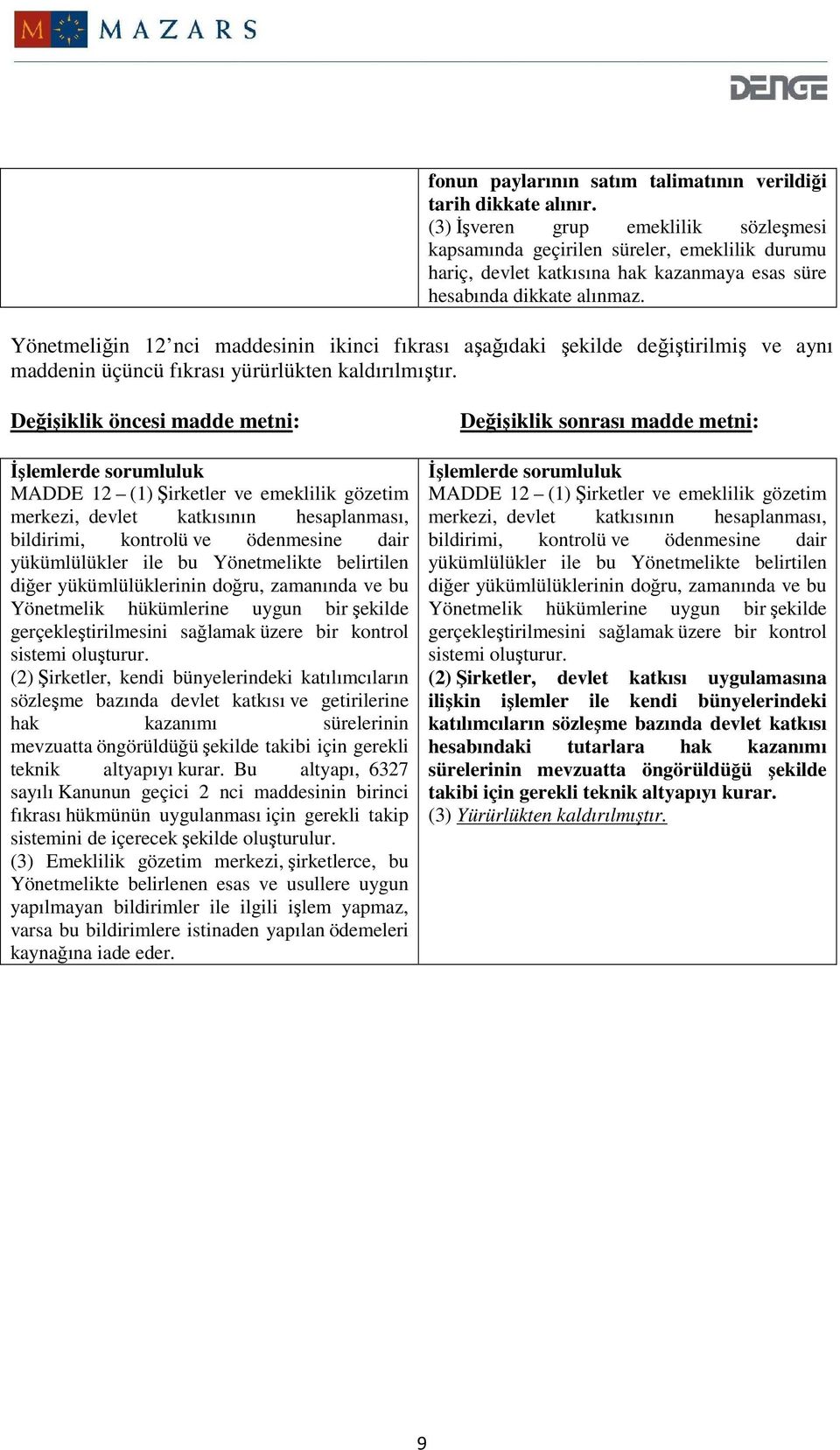 Yönetmeliğin 12 nci maddesinin ikinci fıkrası aşağıdaki şekilde değiştirilmiş ve aynı maddenin üçüncü fıkrası yürürlükten kaldırılmıştır.