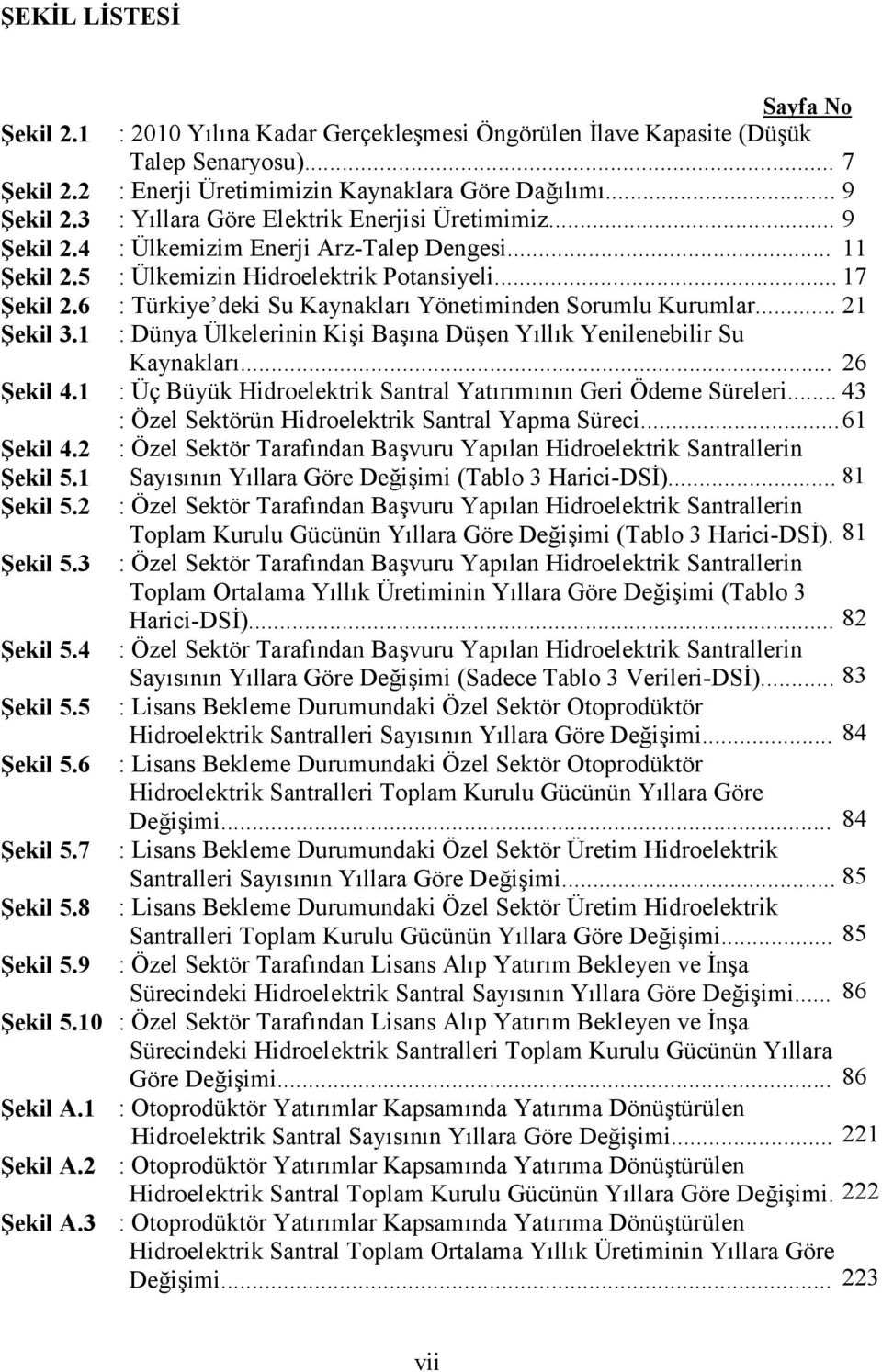 .. 9 : Ülkemizim Enerji Arz-Talep Dengesi... 11 : Ülkemizin Hidroelektrik Potansiyeli... : Türkiye deki Su Kaynaklar Yönetiminden Sorumlu Kurumlar.