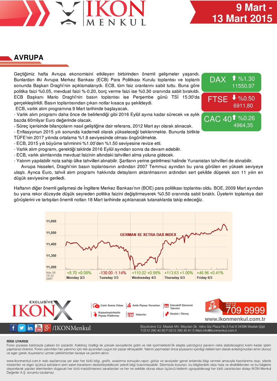 05, mevduat faizi %-0.20, borç verme faizi ise %0.30 oranında sabit bırakıldı. ECB Başkanı Mario Draghi'nin basın toplantısı ise Perşembe günü TSİ 15:30'da gerçekleştirildi.