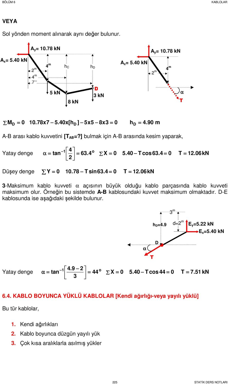 .6kn -Mksimum kl kuvveti α çısının üük lduğu kl prçsınd kl kuvveti mksimum lur. Örneğin u sistemde - klsundki kuvvet mksimum lmktdır.