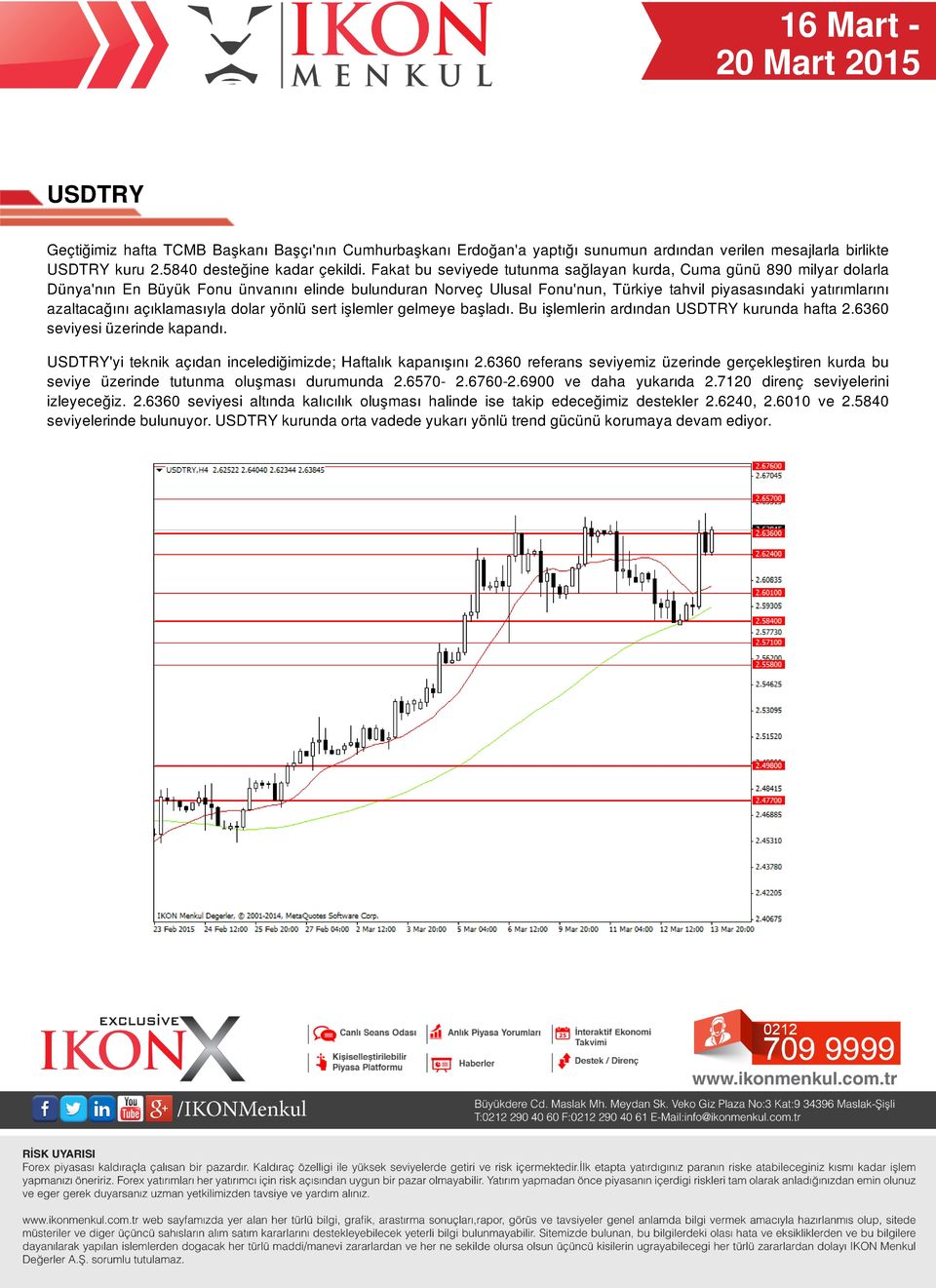 azaltacağını açıklamasıyla dolar yönlü sert işlemler gelmeye başladı. Bu işlemlerin ardından USDTRY kurunda hafta 2.6360 seviyesi üzerinde kapandı.