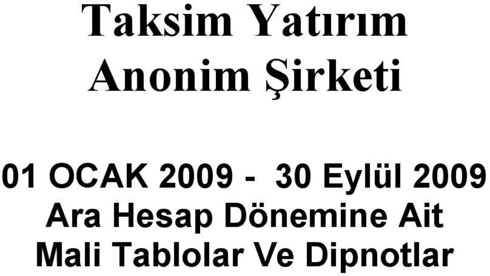 Eylül 2009 Ara Hesap