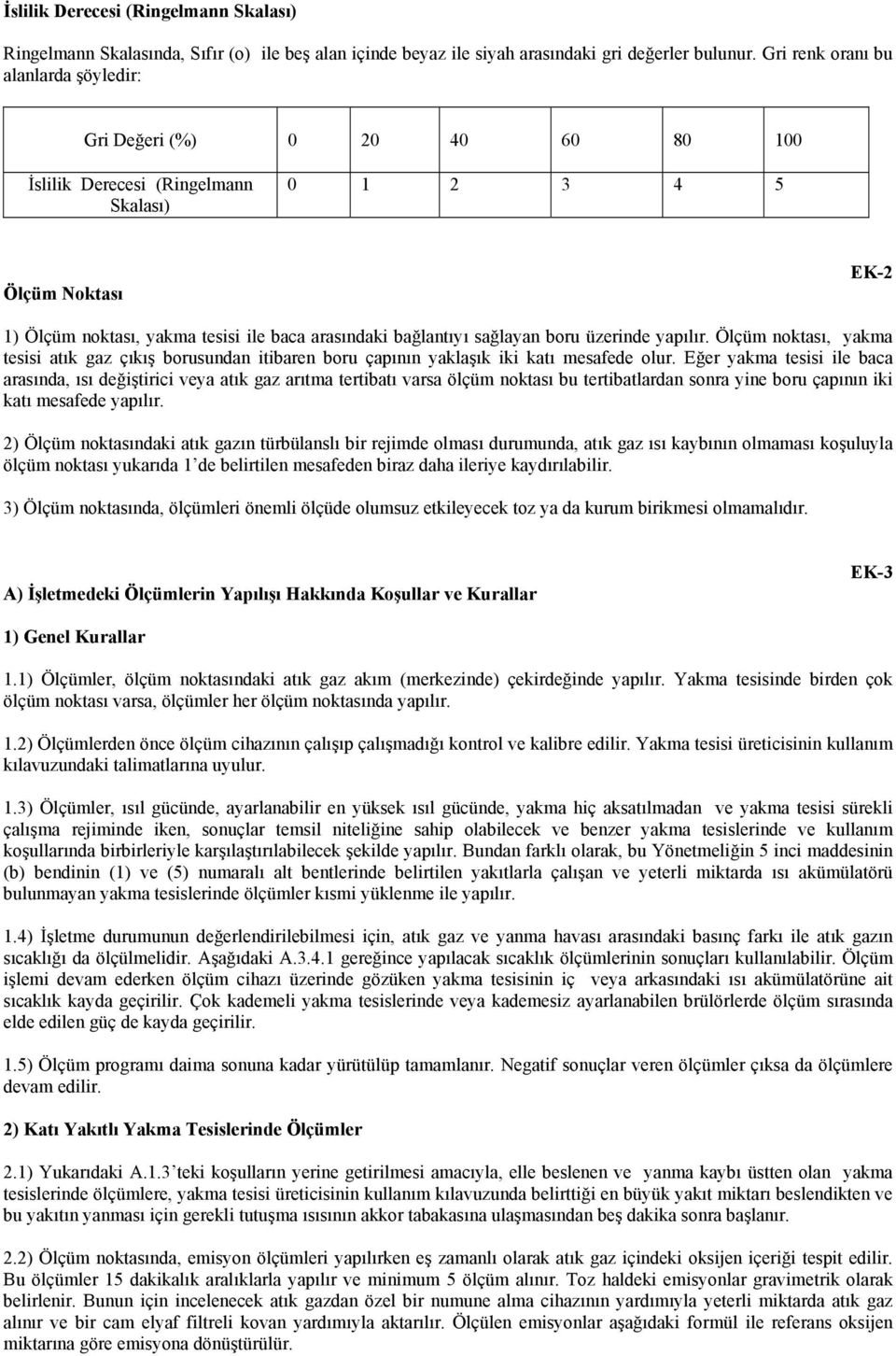 bağlantıyı sağlayan boru üzerinde yapılır. Ölçüm noktası, yakma tesisi atık gaz çıkış borusundan itibaren boru çapının yaklaşık iki katı mesafede olur.