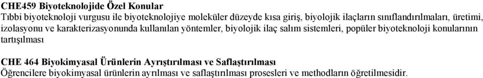 ilaç salım sistemleri, popüler biyoteknoloji konularının tartışılması CHE 464 Biyokimyasal Ürünlerin AyrıĢtırılması