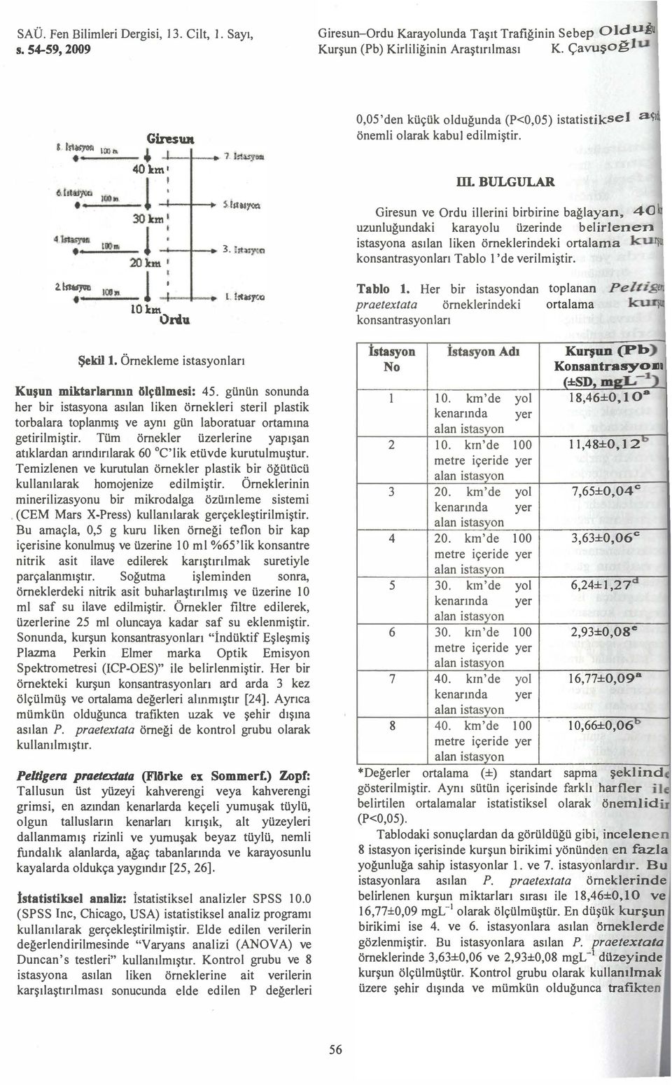 günün sonunda her bir istasyona asılan liken örnekleri steril plastik torbalara toplanmış ve aynı gün laboratuar ortamına getirilmiştir.