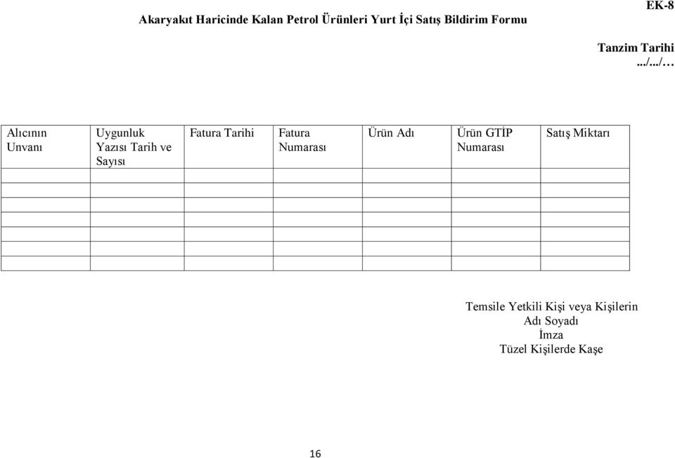 ../ Alıcının Unvanı Uygunluk Yazısı Tarih ve Sayısı Fatura Tarihi Fatura