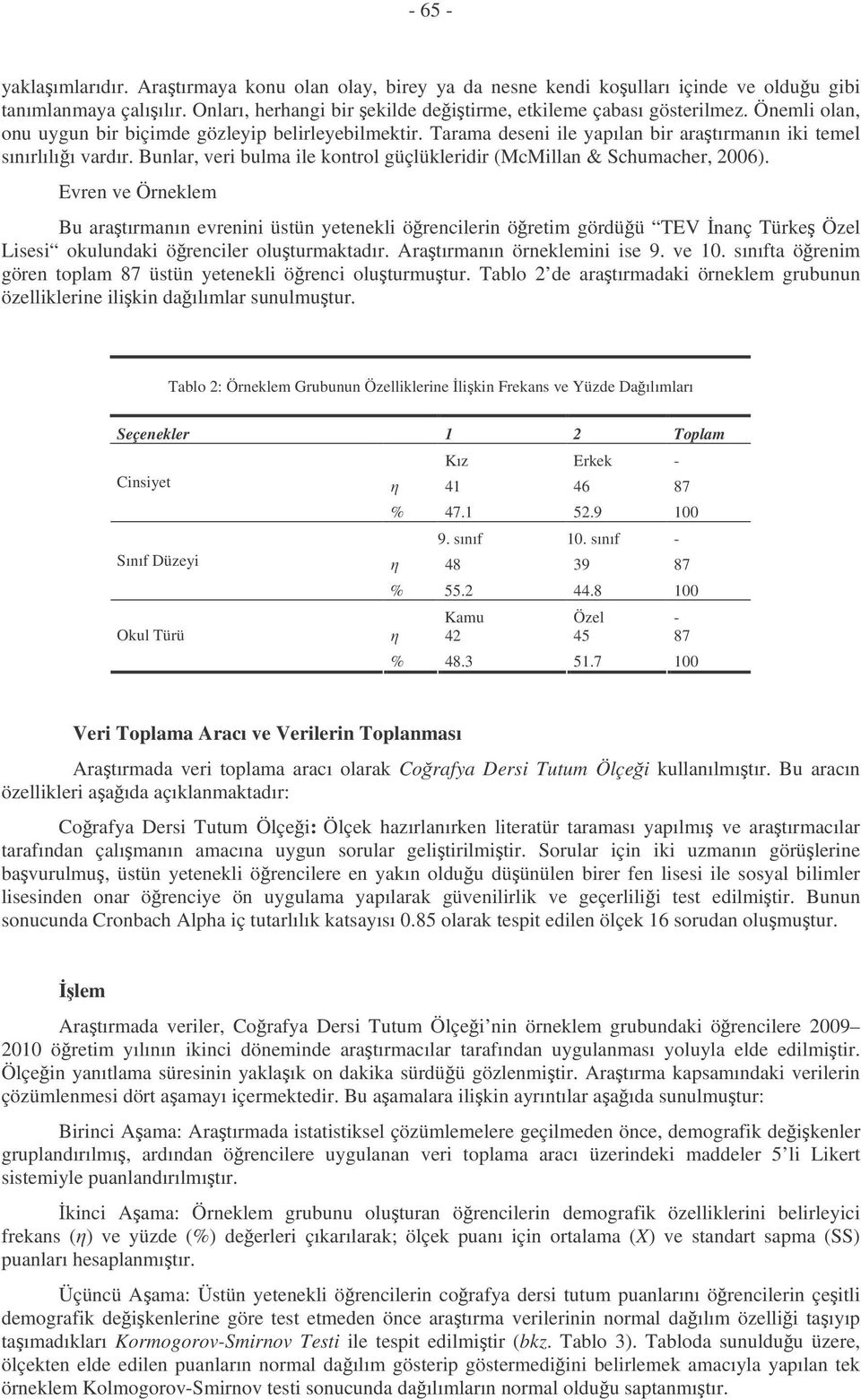 Bunlar, veri bulma ile kontrol güçlükleridir (McMillan & Schumacher, 2006).