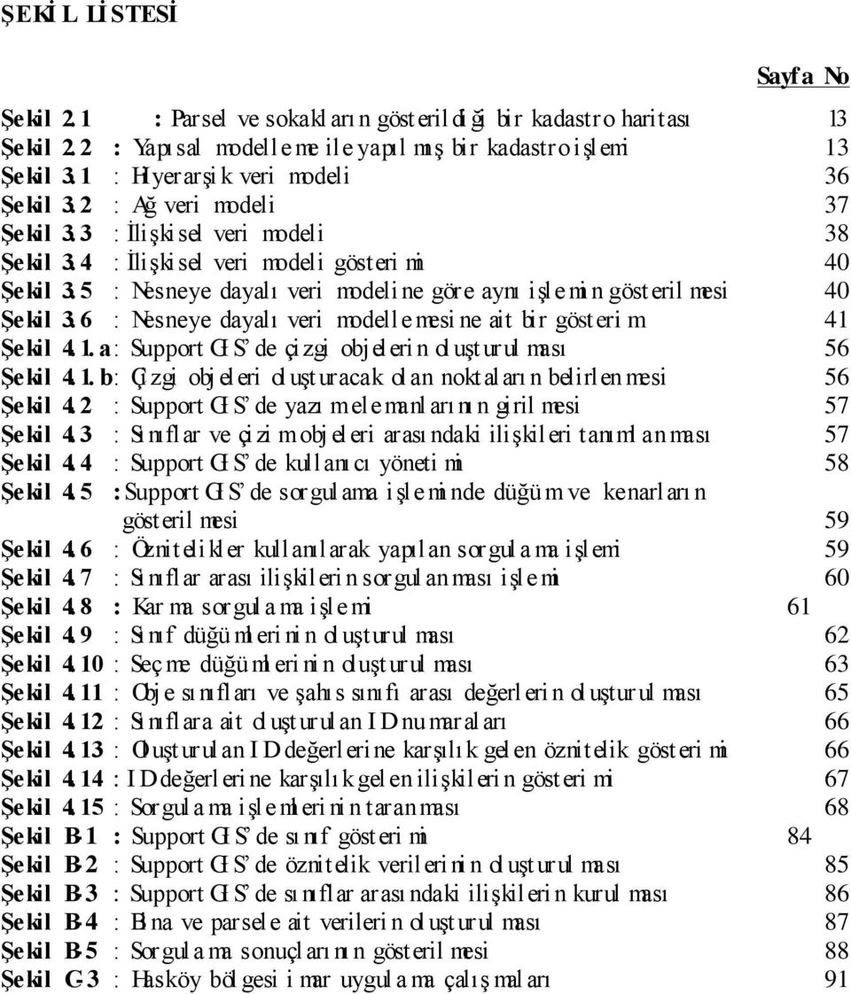 5 : Nesneye dayal veri modeli ne g re ayn ile mi n g steril mesi 40 ekil 3. 6 : Nesneye dayal veri modelle mesi ne ait bir g steri m 41 ekil 4. 1.