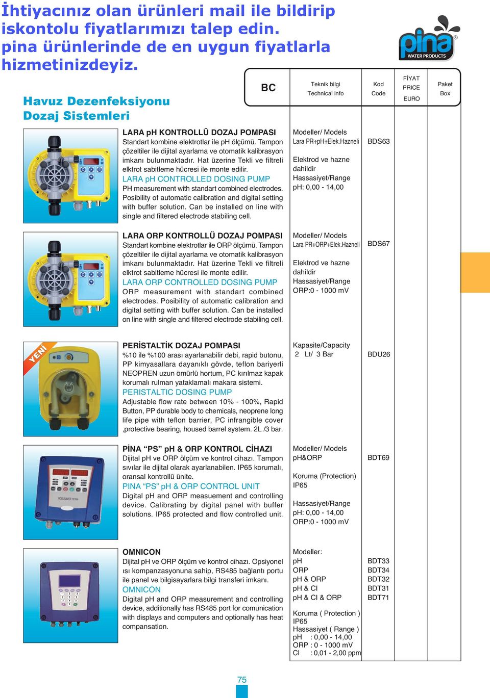 Posibility of automatic calibration and digital setting with buffer solution. Can be installed on line with single and filtered electrode stabiling cell. Lara PR+pH+Elek.