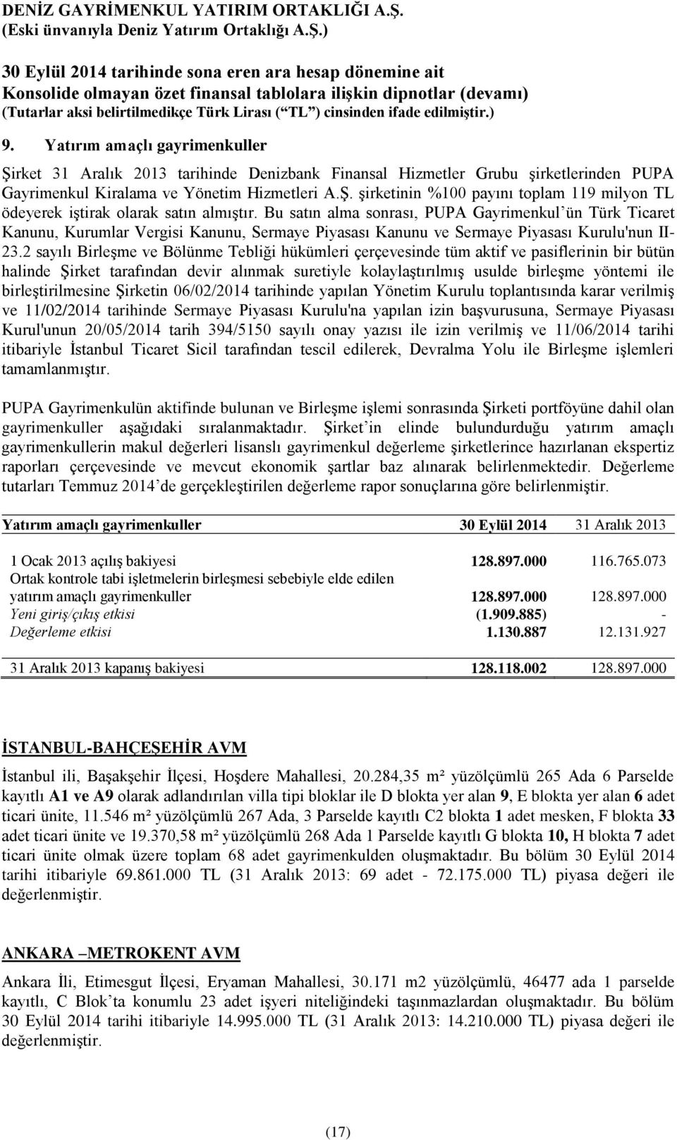 2 sayılı Birleşme ve Bölünme Tebliği hükümleri çerçevesinde tüm aktif ve pasiflerinin bir bütün halinde Şirket tarafından devir alınmak suretiyle kolaylaştırılmış usulde birleşme yöntemi ile