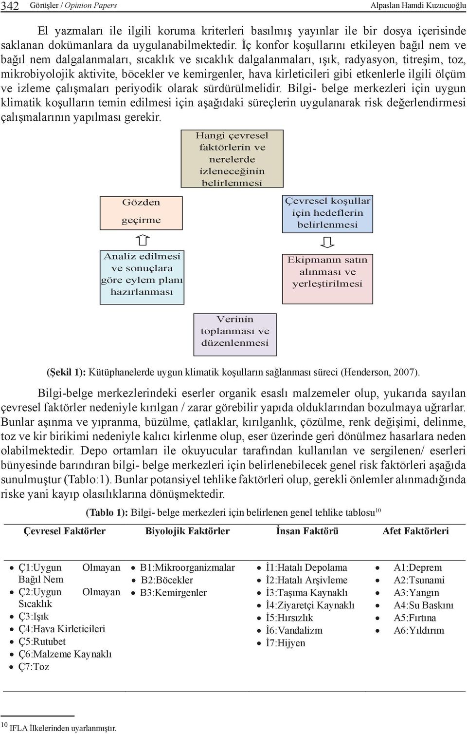 kirleticileri gibi etkenlerle ilgili ölçüm ve izleme çalışmaları periyodik olarak sürdürülmelidir.