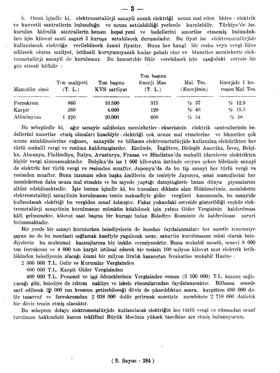 Bu fiyat ise elektrometalürjide kullanılacak elektriğe verilebilecek âzami fiyattır.