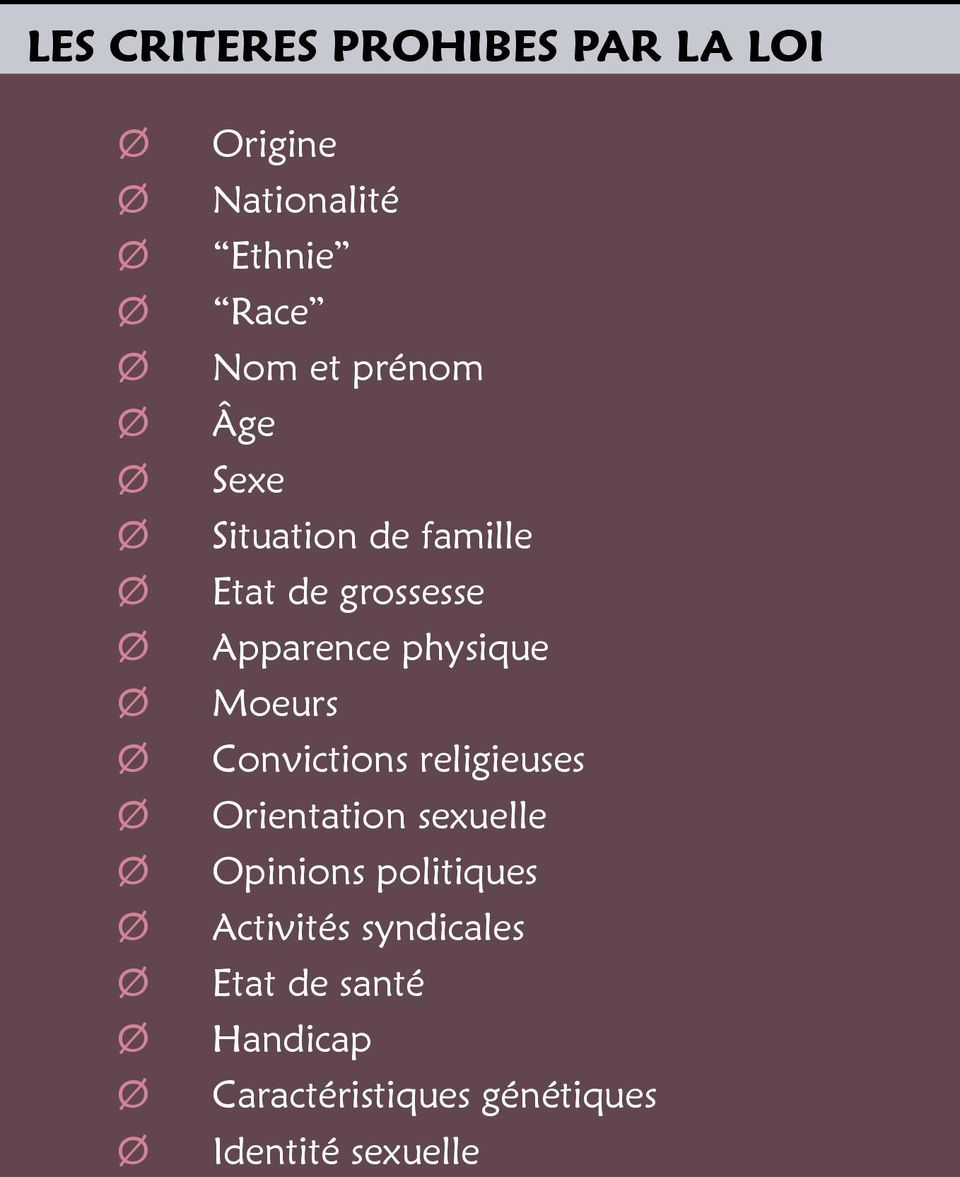 Moeurs Convictions religieuses Orientation sexuelle Opinions politiques