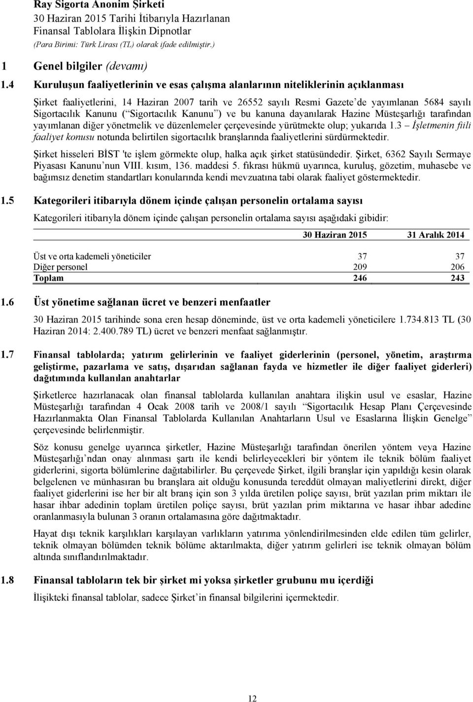 Kanunu ( Sigortacılık Kanunu ) ve bu kanuna dayanılarak Hazine Müsteşarlığı tarafından yayımlanan diğer yönetmelik ve düzenlemeler çerçevesinde yürütmekte olup; yukarıda 1.