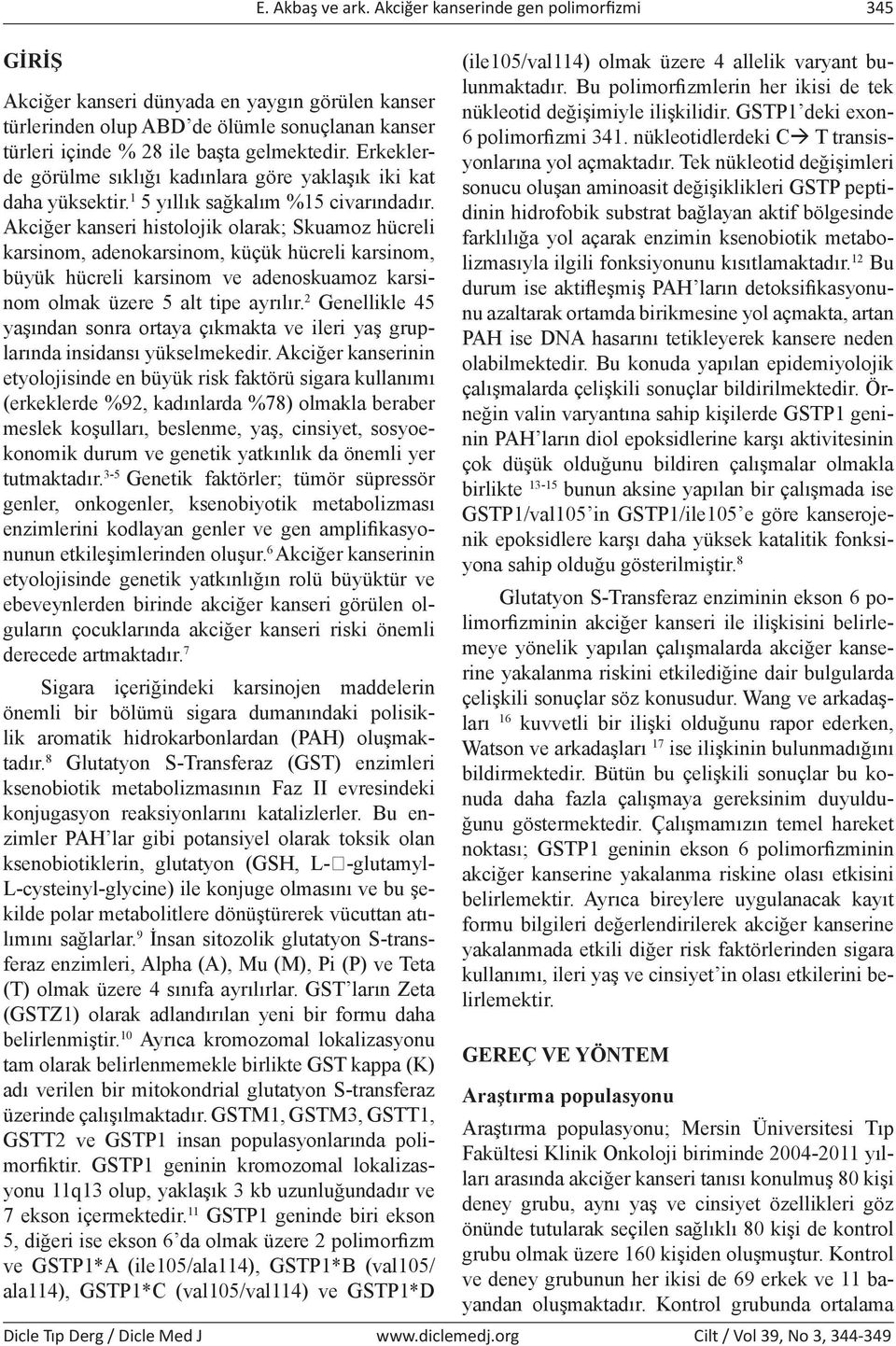 Akciğer kanseri histolojik olarak; Skuamoz hücreli karsinom, adenokarsinom, küçük hücreli karsinom, büyük hücreli karsinom ve adenoskuamoz karsinom olmak üzere 5 alt tipe ayrılır.