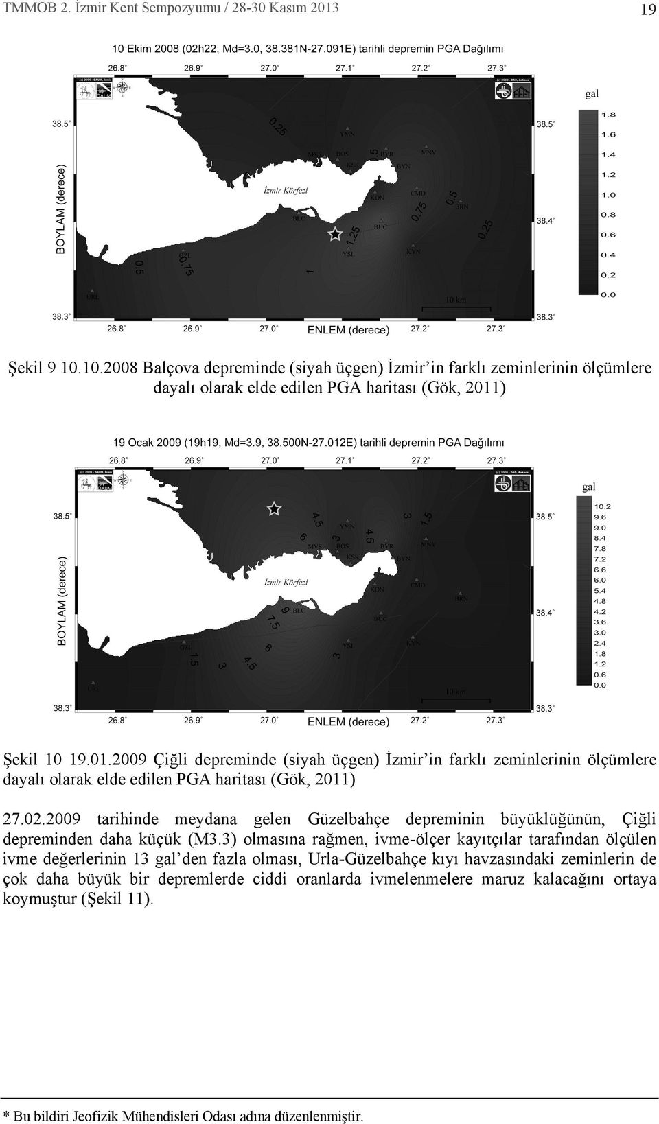 2009 tarihinde meydana gelen Güzelbahçe depreminin büyüklüğünün, Çiğli depreminden daha küçük (M3.