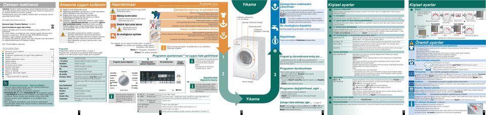 com Siemens Çarı Yönetim Merkezi: 444 66 88 Çevre kurallarına uygun atık imhası çindekiler Cihazın ambalajı çevre koruma kurallarına uygun ekilde imha edilmelidir.