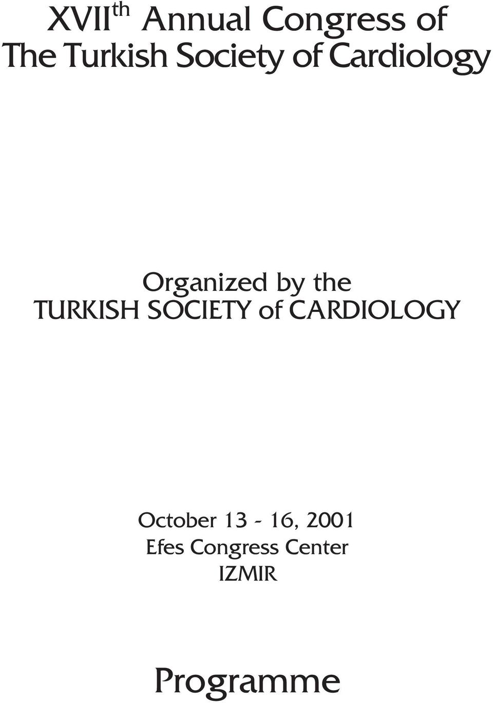 TURKISH SOCIETY of CARDIOLOGY October