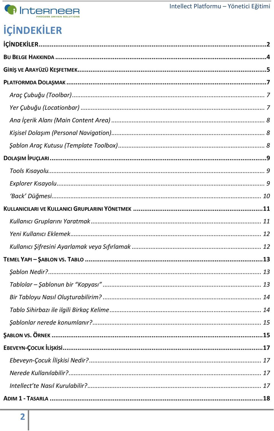 .. 10 KULLANICILARI VE KULLANICI GRUPLARINI YÖNETMEK... 11 Kullanıcı Gruplarını Yaratmak... 11 Yeni Kullanıcı Eklemek... 12 Kullanıcı Şifresini Ayarlamak veya Sıfırlamak... 12 TEMEL YAPI ŞABLON VS.