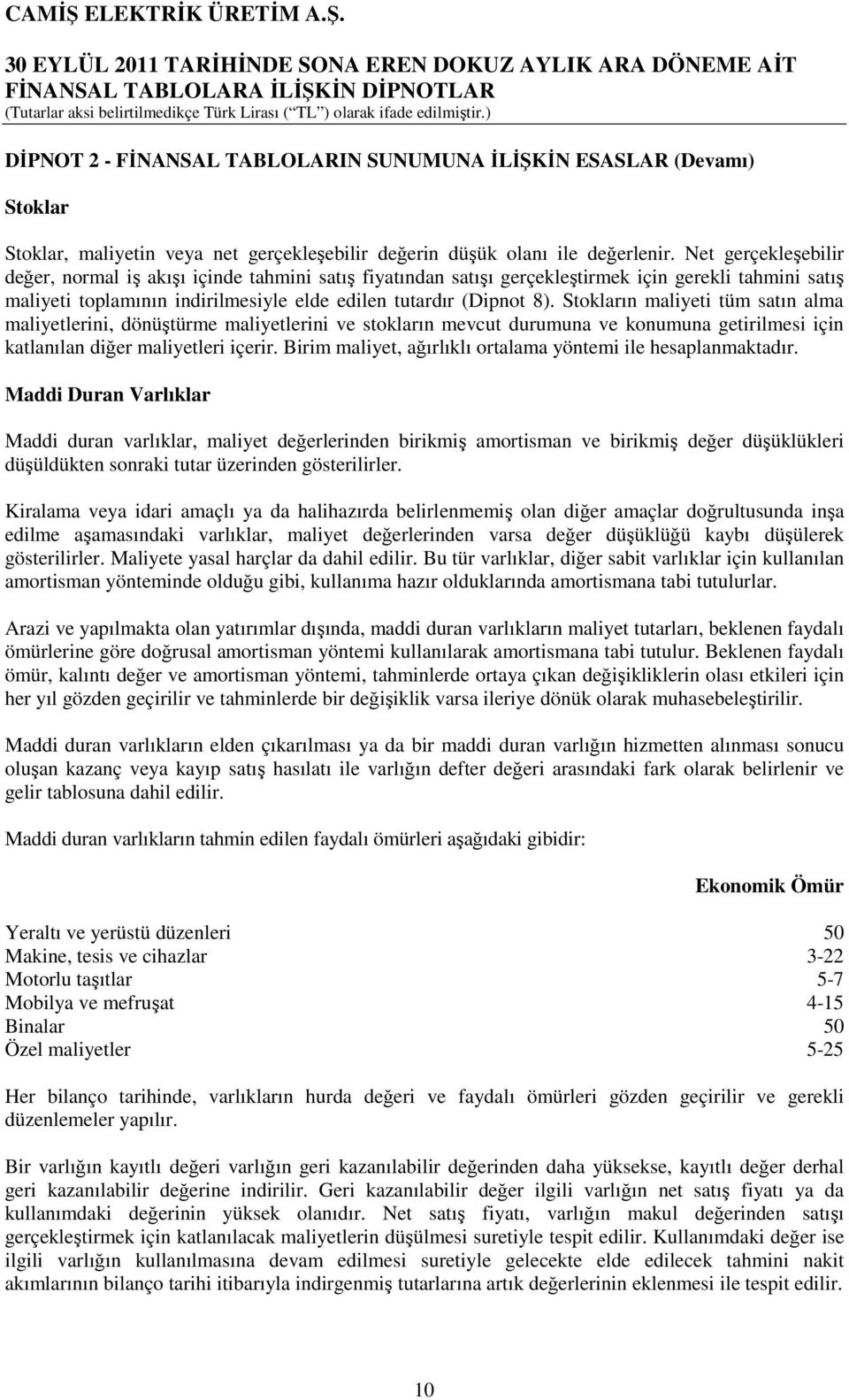 Stokların maliyeti tüm satın alma maliyetlerini, dönüştürme maliyetlerini ve stokların mevcut durumuna ve konumuna getirilmesi için katlanılan diğer maliyetleri içerir.