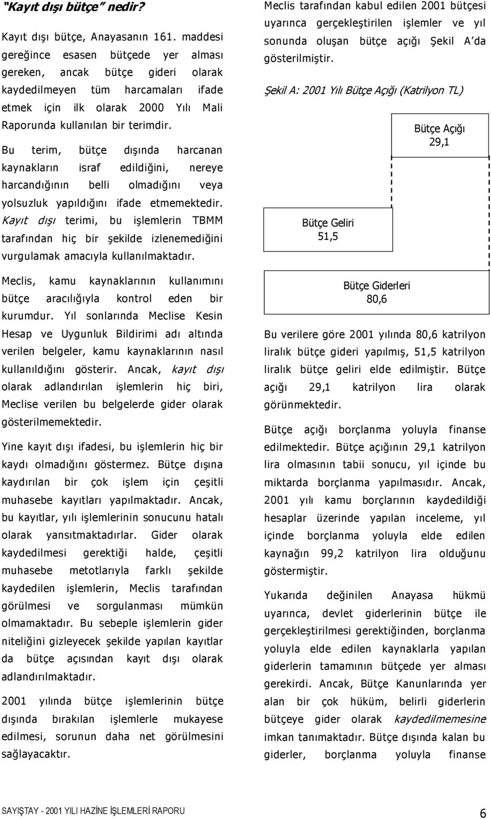 Bu terim, bütçe dı ında harcanan kaynakların israf edildi ini, nereye harcandı ının belli olmadı ını veya yolsuzluk yapıldı ını ifade etmemektedir.