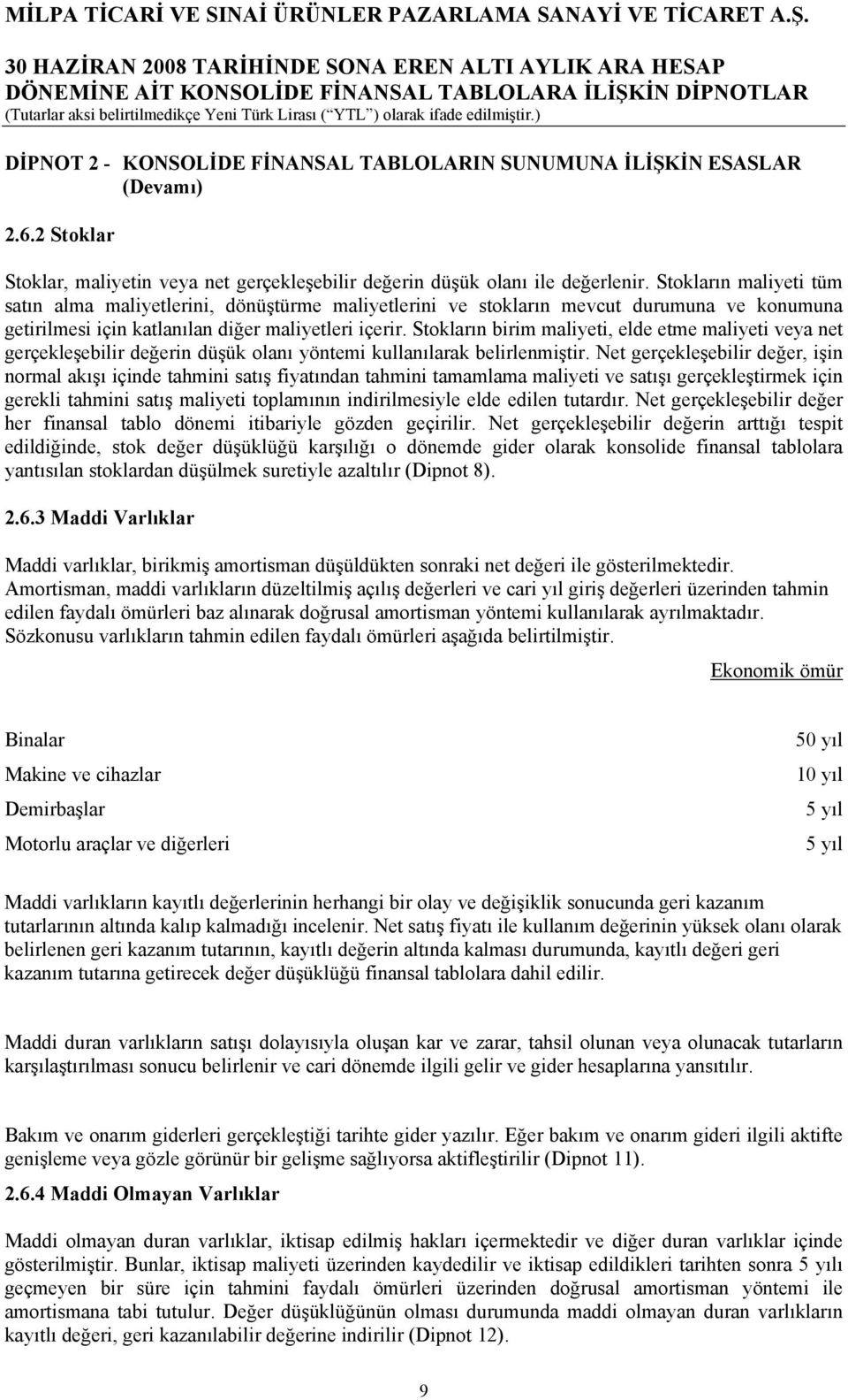 Stokların birim maliyeti, elde etme maliyeti veya net gerçekleşebilir değerin düşük olanı yöntemi kullanılarak belirlenmiştir.