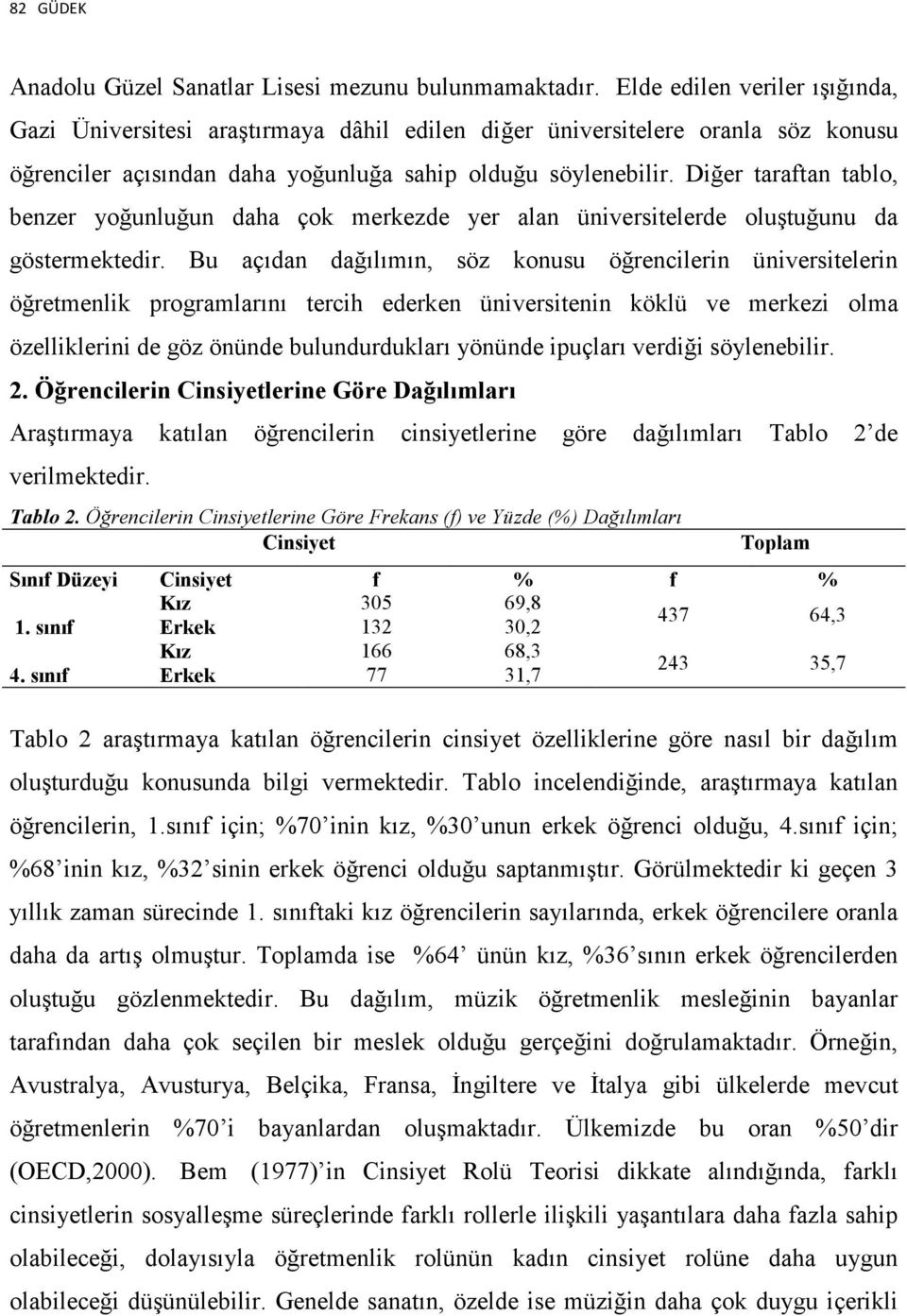 Diğer taraftan tablo, benzer yoğunluğun daha çok merkezde yer alan üniversitelerde oluştuğunu da göstermektedir.