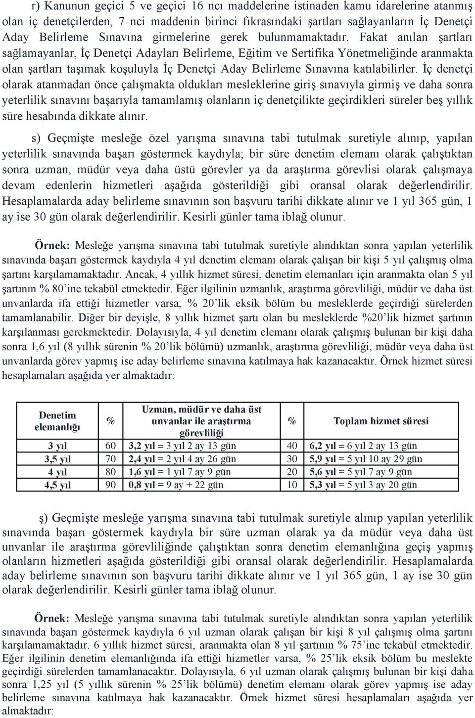 Fakat anılan şartları sağlamayanlar, İç Denetçi Adayları Belirleme, Eğitim ve Sertifika Yönetmeliğinde aranmakta olan şartları taşımak koşuluyla İç Denetçi Aday Belirleme Sınavına katılabilirler.