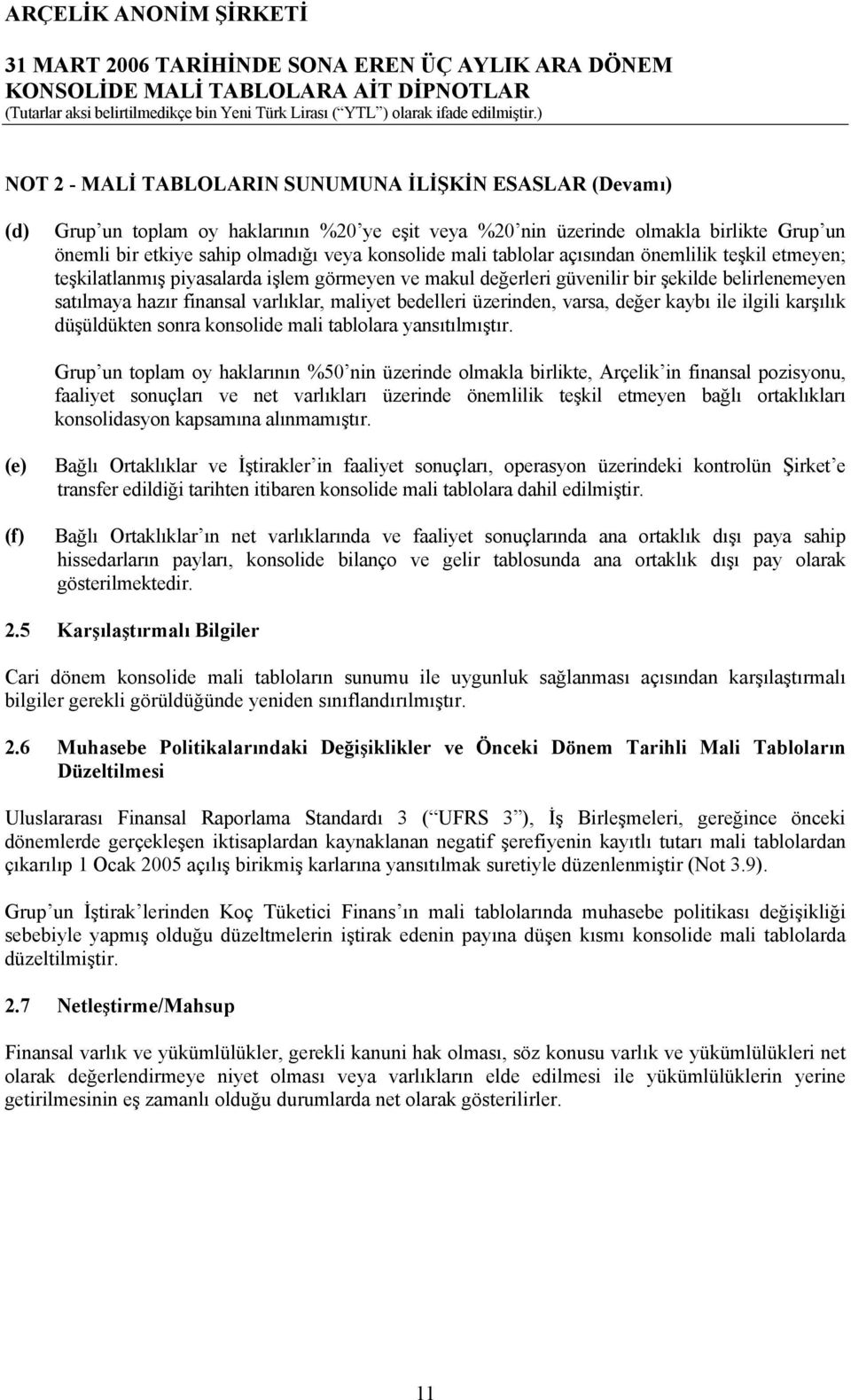 bedelleri üzerinden, varsa, değer kaybı ile ilgili karşılık düşüldükten sonra konsolide mali tablolara yansıtılmıştır.