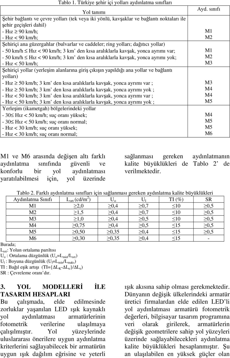 Şehiriçi ana güzergahlar (bulvarlar ve caddeler; ring yolları; dağıtıcı yollar) - 5 km/h Hız < 9 km/h; 3 km den kısa aralıklarla kavşak, yonca ayrımı var; - 5 km/h Hız < 9 km/h; 3 km den kısa