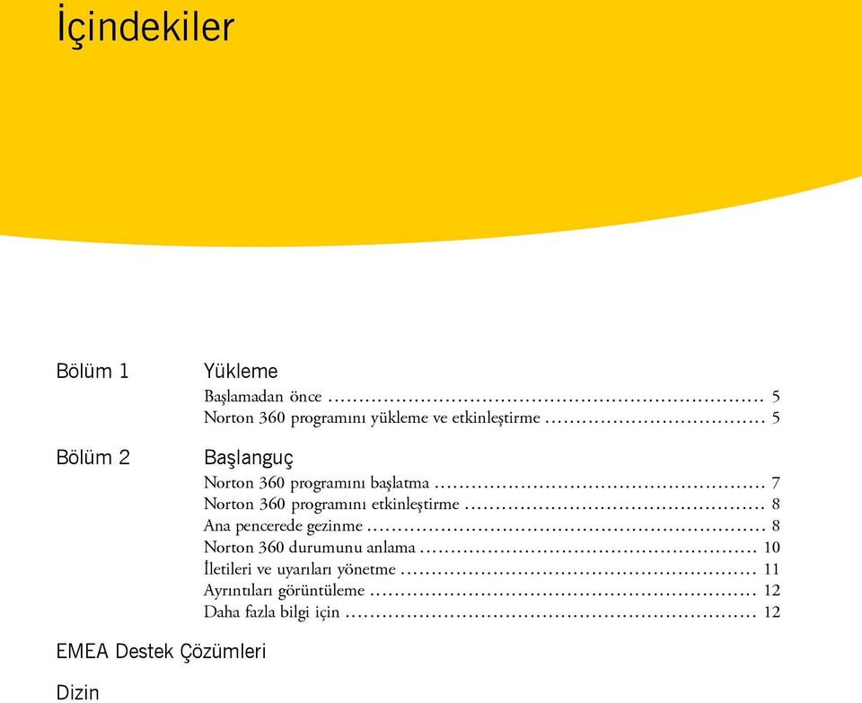 .. 5 Başlanguç Norton 360 programını başlatma... 7 Norton 360 programını etkinleştirme.