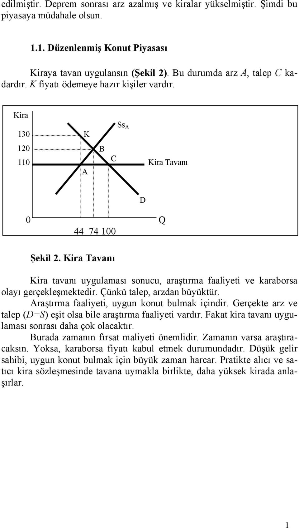 Çünkü talep, arzdan büyüktür. Araştırma faaliyeti, uygun konut bulmak içindir. Gerçekte arz ve talep (=S) eşit olsa bile araştırma faaliyeti vardır.