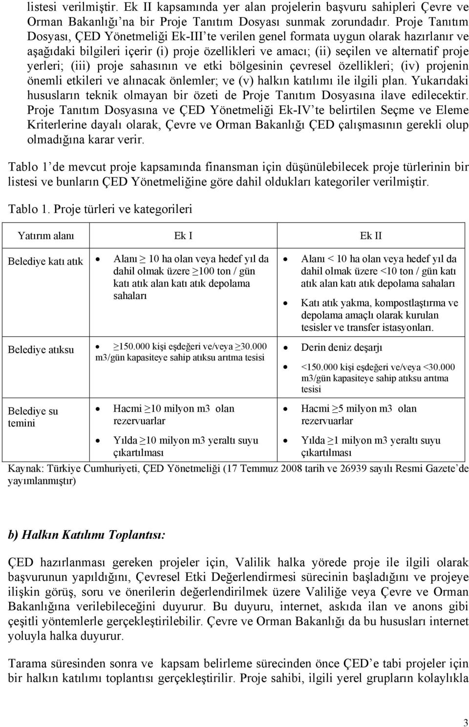 (iii) proje sahasının ve etki bölgesinin çevresel özellikleri; (iv) projenin önemli etkileri ve alınacak önlemler; ve (v) halkın katılımı ile ilgili plan.