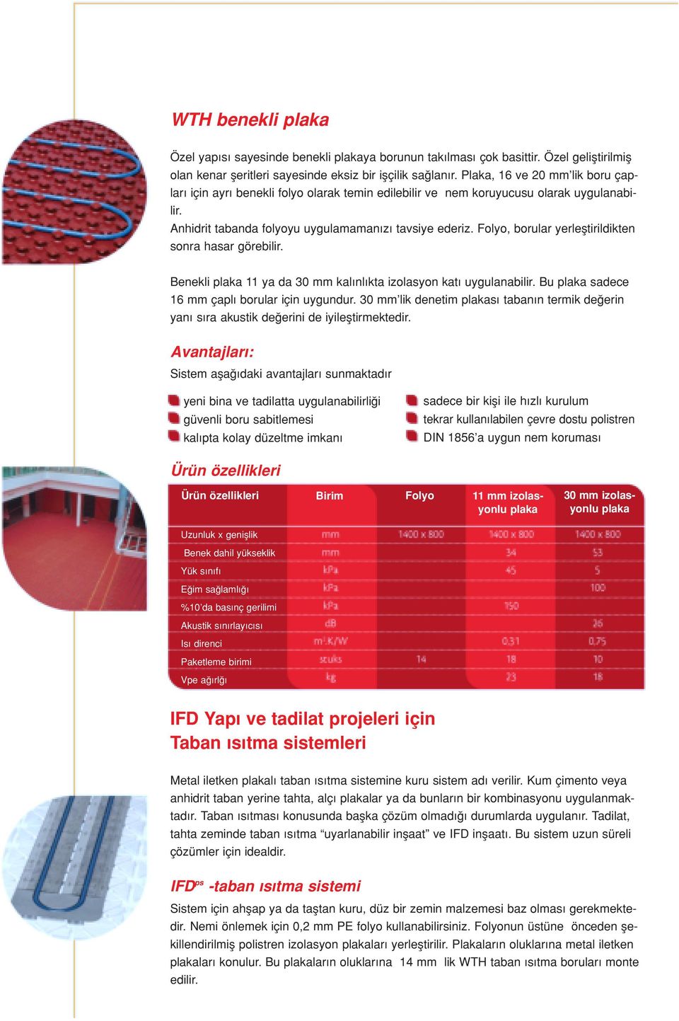 Folyo, borular yerlefltirildikten sonra hasar görebilir. Benekli plaka 11 ya da 30 mm kal nl kta izolasyon kat uygulanabilir. Bu plaka sadece 16 mm çapl borular için uygundur.