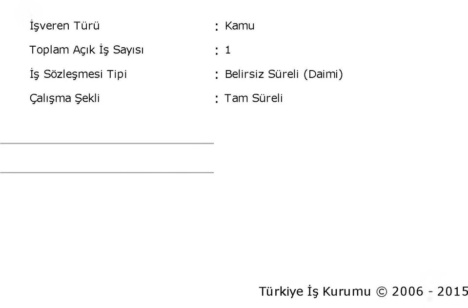 Kamu 1 Belirsiz Süreli (Daimi) Tam