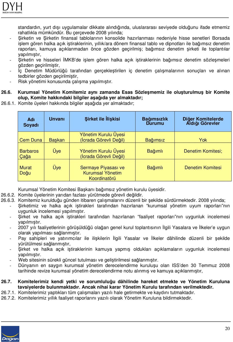 ve dipnotları ile bağımsız denetim raporları, kamuya açıklanmadan önce gözden geçirilmiş; bağımsız denetim şirketi ile toplantılar yapılmıştır, - Şirketin ve hisseleri ĐMKB de işlem gören halka açık