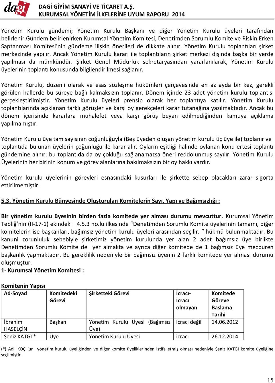 Yönetim Kurulu toplantıları şirket merkezinde yapılır. Ancak Yönetim Kurulu kararı ile toplantıların şirket merkezi dışında başka bir yerde yapılması da mümkündür.