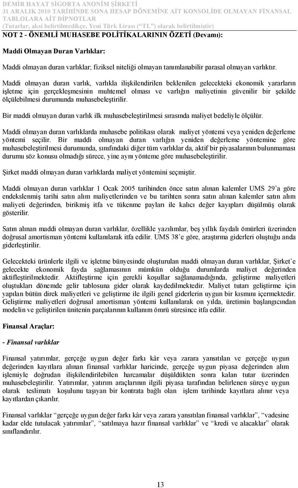 ölçülebilmesi durumunda muhasebeleştirilir. Bir maddi olmayan duran varlık ilk muhasebeleştirilmesi sırasında maliyet bedeliyle ölçülür.