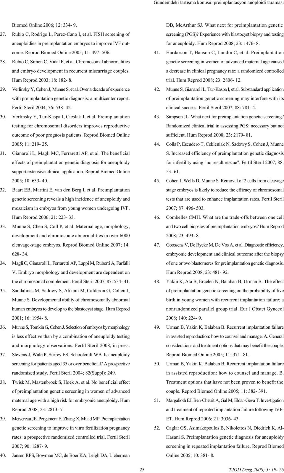 Chromosomal abnormalities and embryo development in recurrent miscarriage couples. Hum Reprod 2003; 18: 182-8. 29. Verlinsky Y, Cohen J, Munne S, et al.