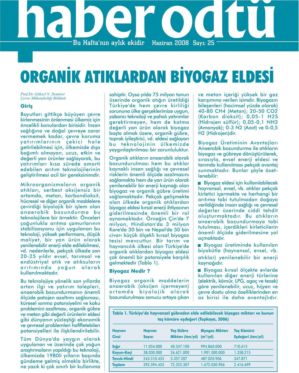 Ýnsan saðlýðýna ve doðal çevreye zarar vermemek kadar, çevre koruma yatýrýmlarýnýn çekici hale getirilebilmesi için, ülkemizde dýþa baðýmlý olmayan, ucuz, etkin ve deðerli yan ürünler saðlayarak, bu