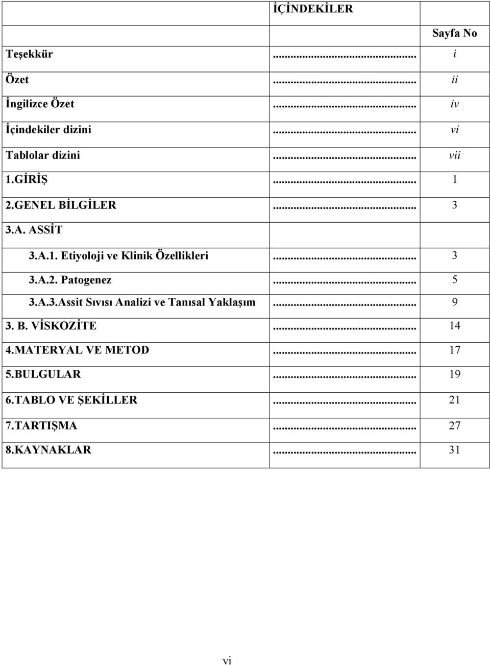 .. 3 3.A.2. Patogenez... 5 3.A.3.Assit Sıvısı Analizi ve Tanısal Yaklaşım... 9 3. B. VİSKOZİTE... 14 4.